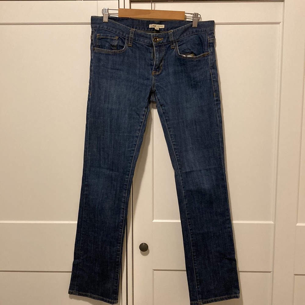 CAbi style 175 Straight Jeans Dark Indigo Wash Size 6
